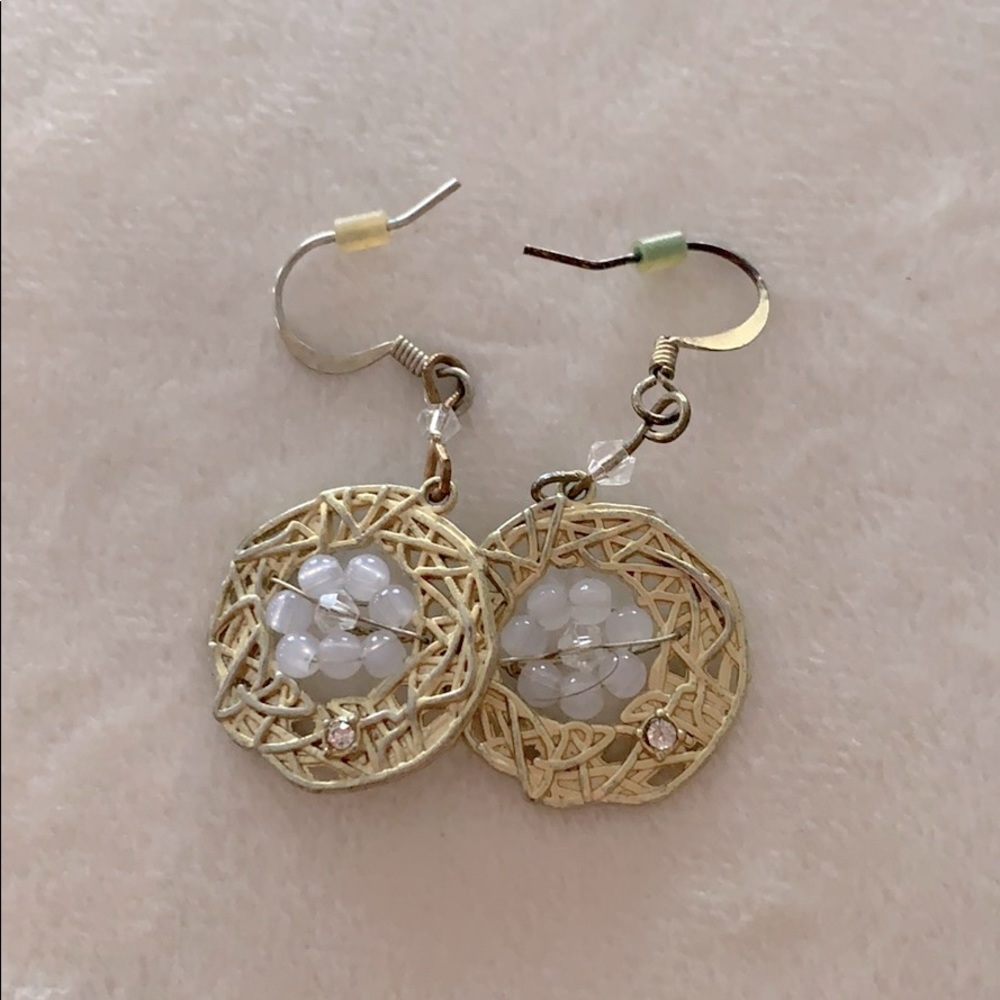 Francesca’s Gold Bird Nest Dangle Earrings